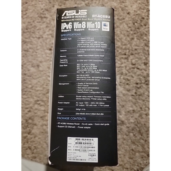 ASUS Router (RT-AC68R)   Wireless-AC1900‎ Dual-Band Gigabit Router - Picture 10 of 12